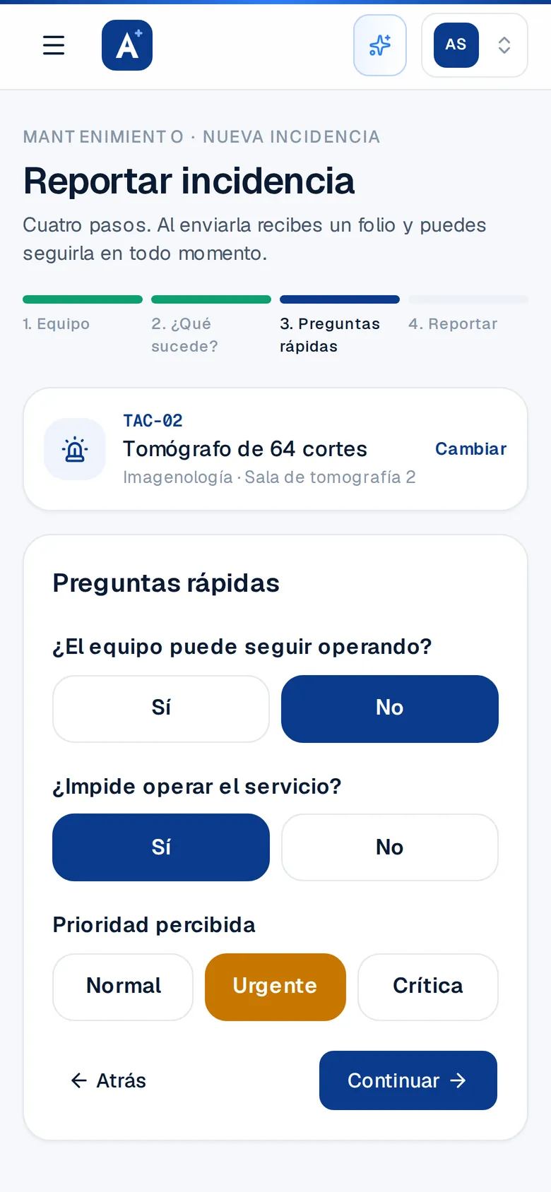 Preguntas rápidas del reporte de incidencia